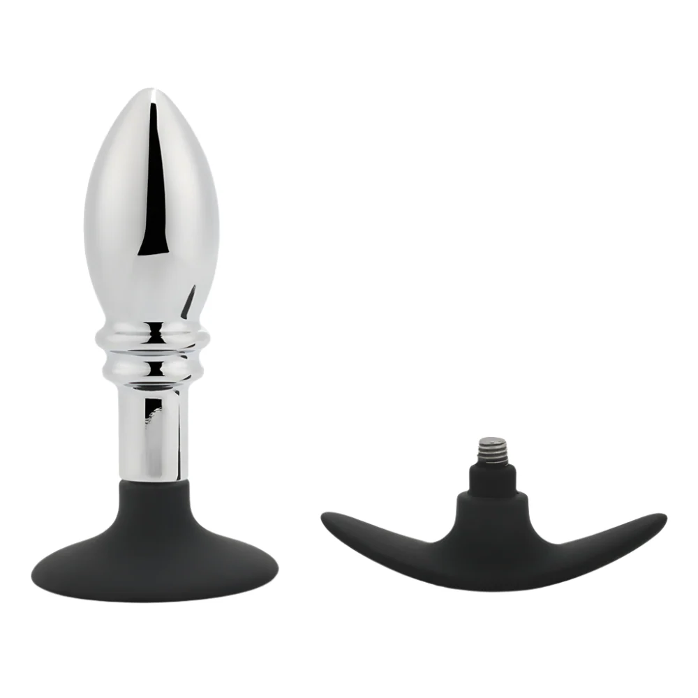 Metal Anal Plug With Silicone Suction Cup or Anchor - Image 4