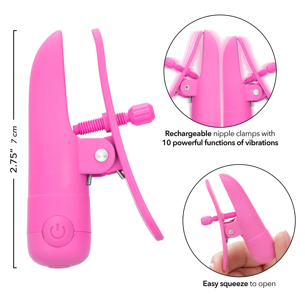 Nipple Play Nipplettes Rechargeable Vibrating Nipple Clamps - Image 3