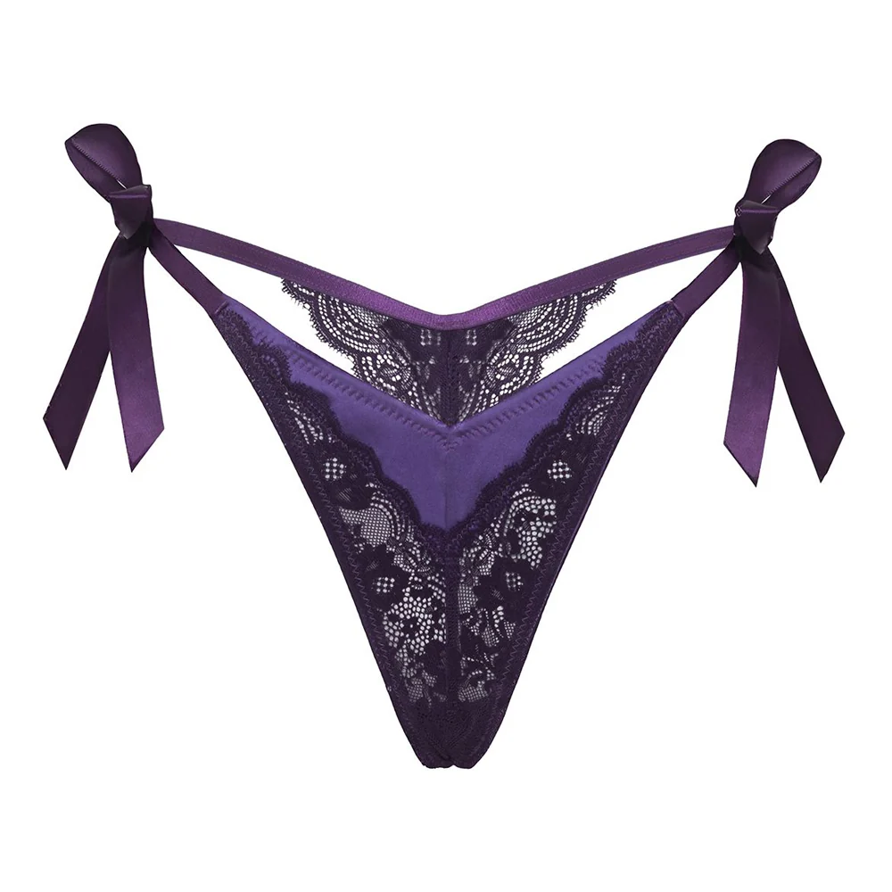Oh La La Cheri Hailey Lace & Satin Side-Tie G-String - Image 3