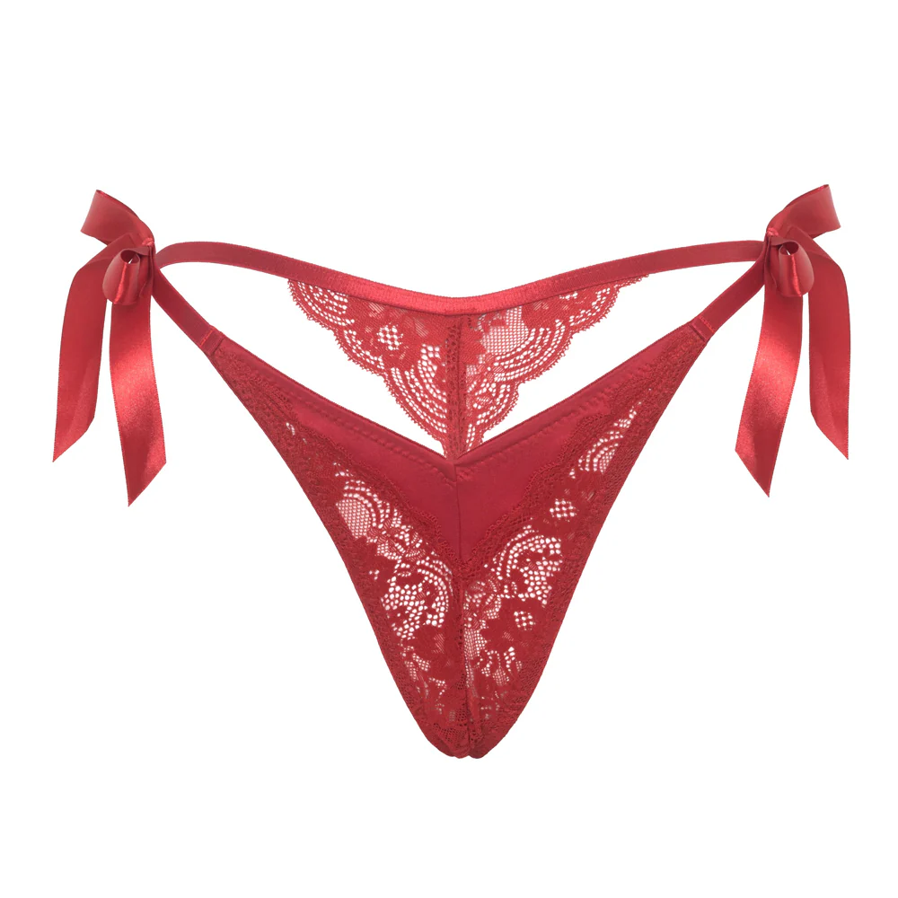 Oh La La Cheri Hailey Lace & Satin Side-Tie G-String - Image 6