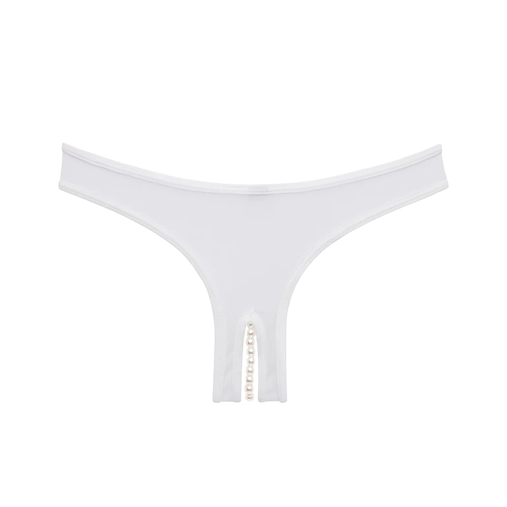 Oh La La Cheri Paradise Crotchless Lace & Mesh Pearl Thong - Image 8