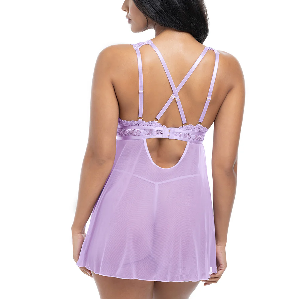 Oh La La Cheri Stassi Sheer Lace & Mesh Babydoll & G-String - Image 2