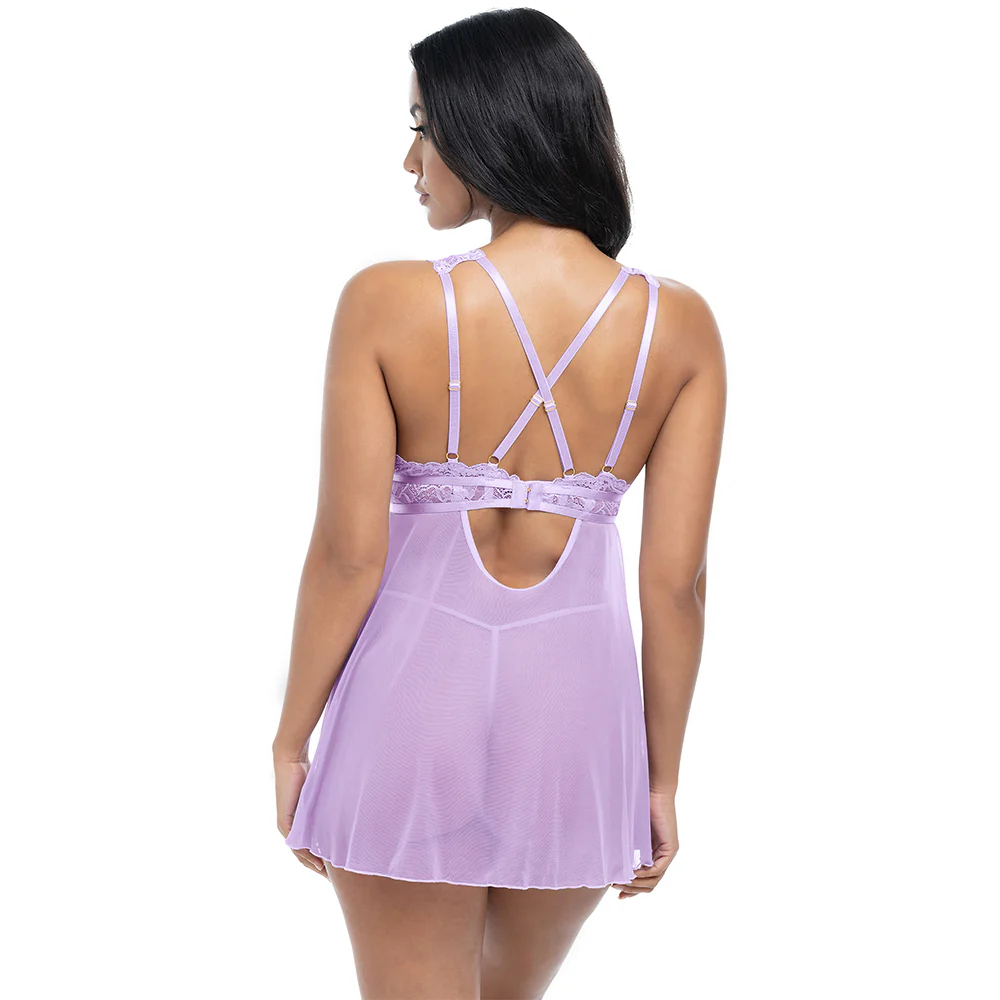 Oh La La Cheri Stassi Sheer Lace & Mesh Babydoll & G-String - Image 4