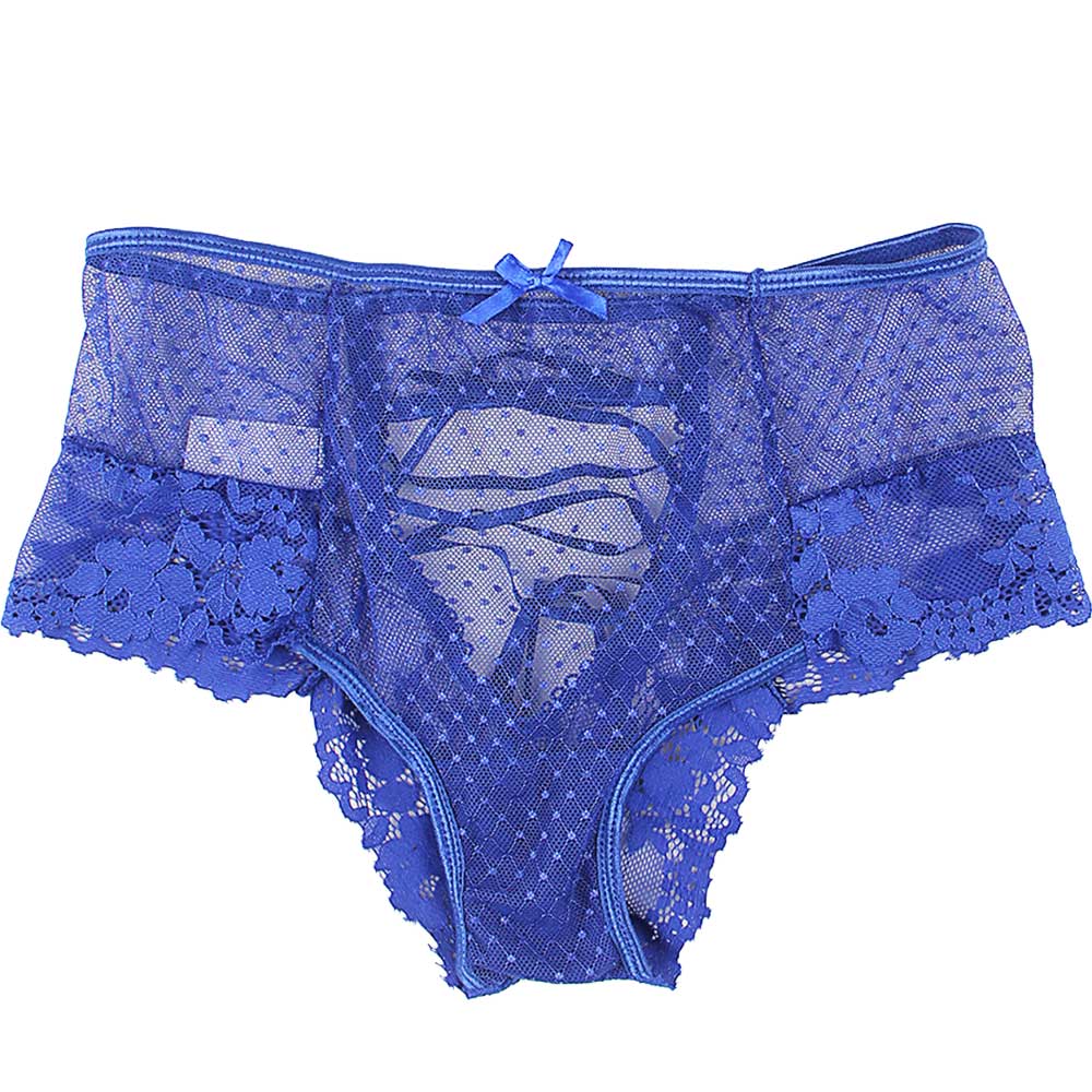 Oh Yeah Corset Back Sheer Polka Dot Mesh & Lace Panty - Image 11