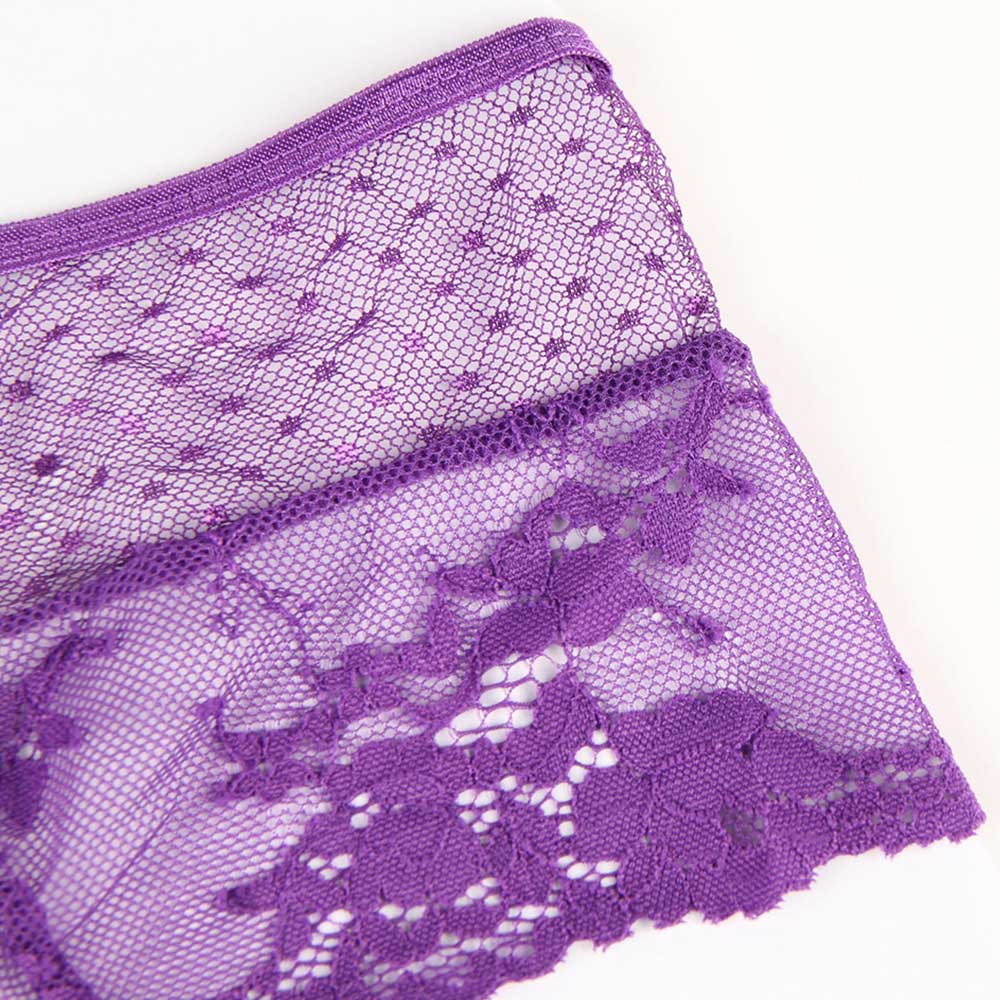 Oh Yeah Corset Back Sheer Polka Dot Mesh & Lace Panty - Image 15