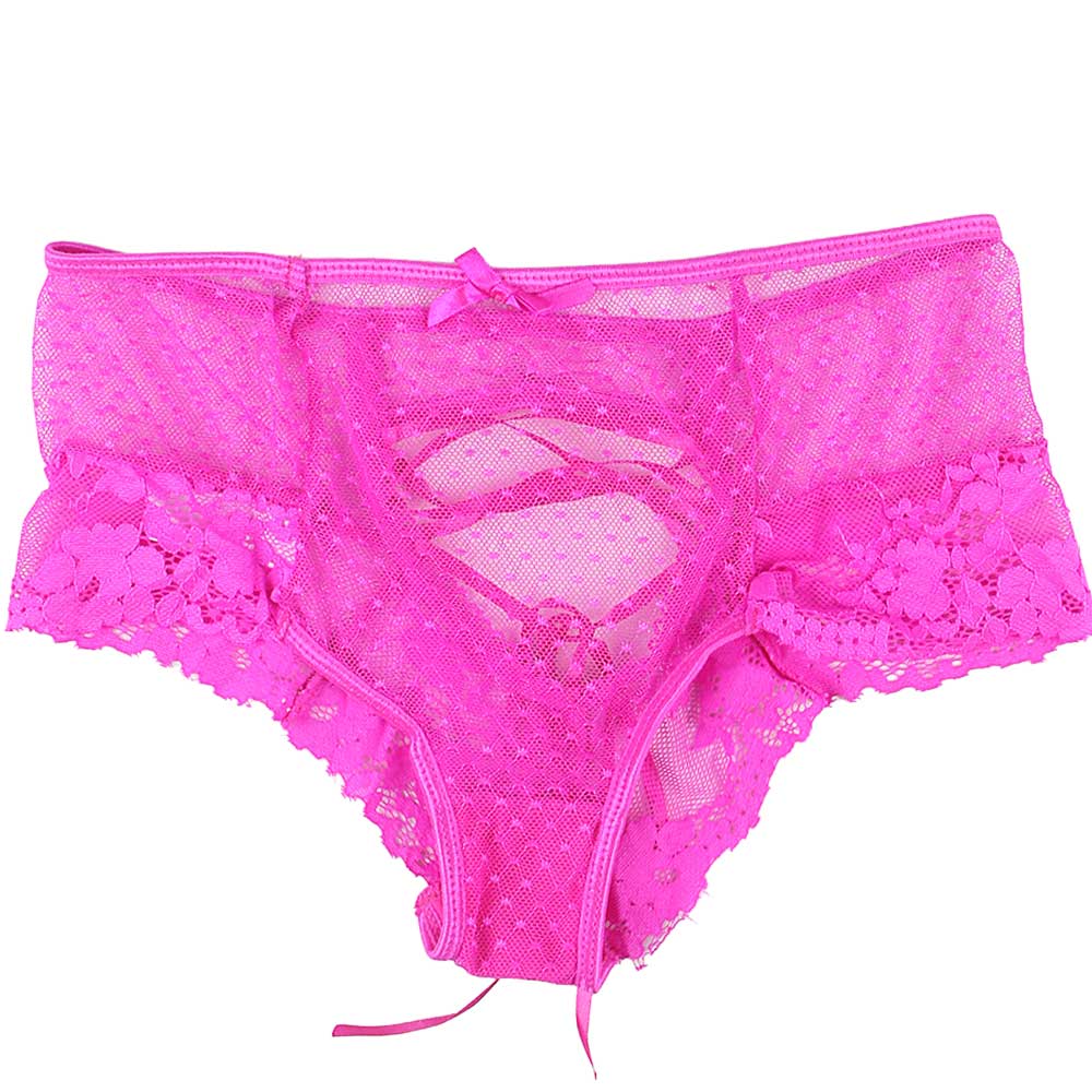 Oh Yeah Corset Back Sheer Polka Dot Mesh & Lace Panty - Image 8