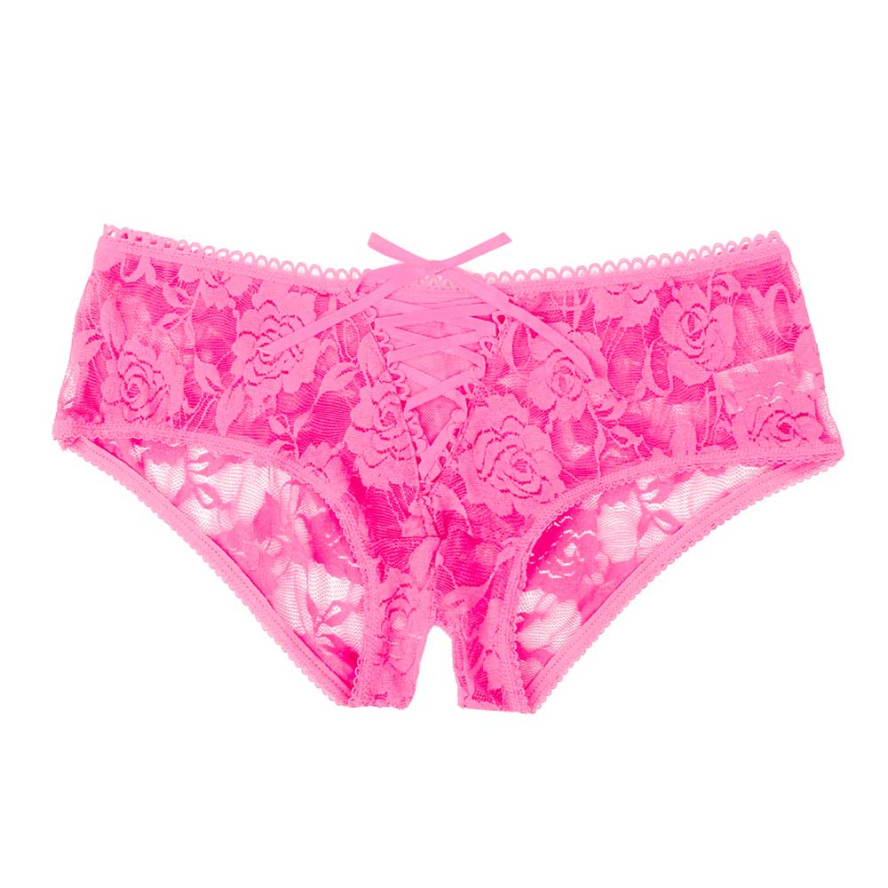 Oh Yeah Crotchless Corset Front Sheer Lace Panty - Image 14