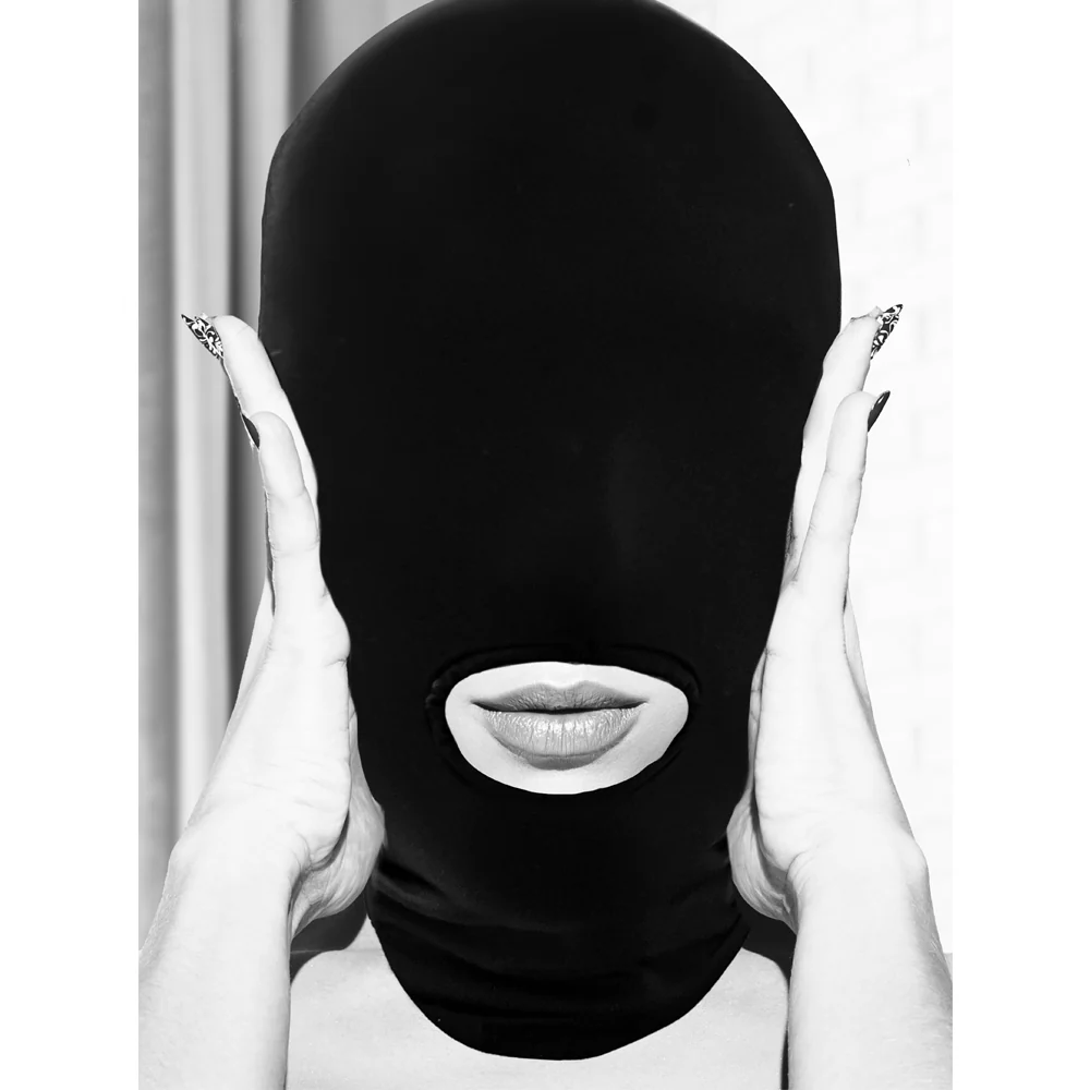 Ouch! Black & White Submission Mask With Open Mouth - Image 2