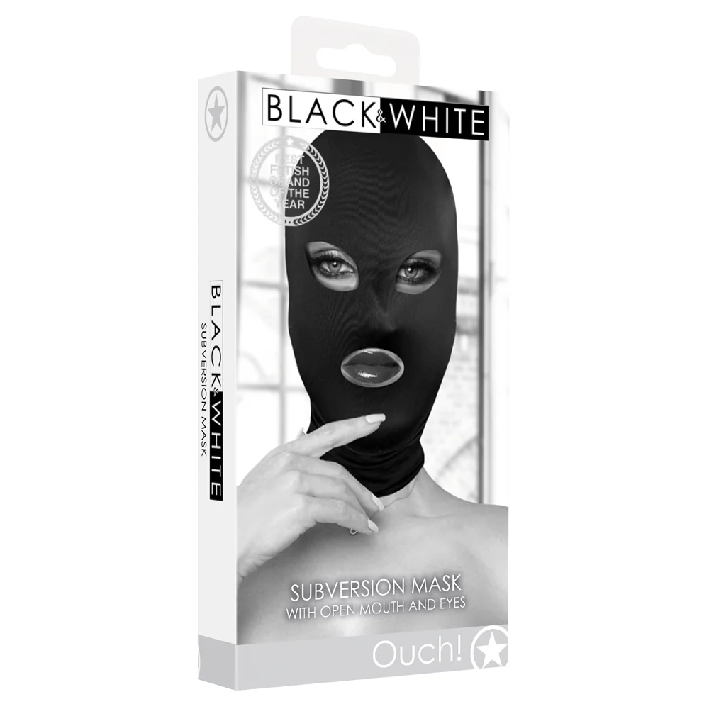 Ouch! Black & White Subversion Mask With Open Eyes & Mouth - Image 3