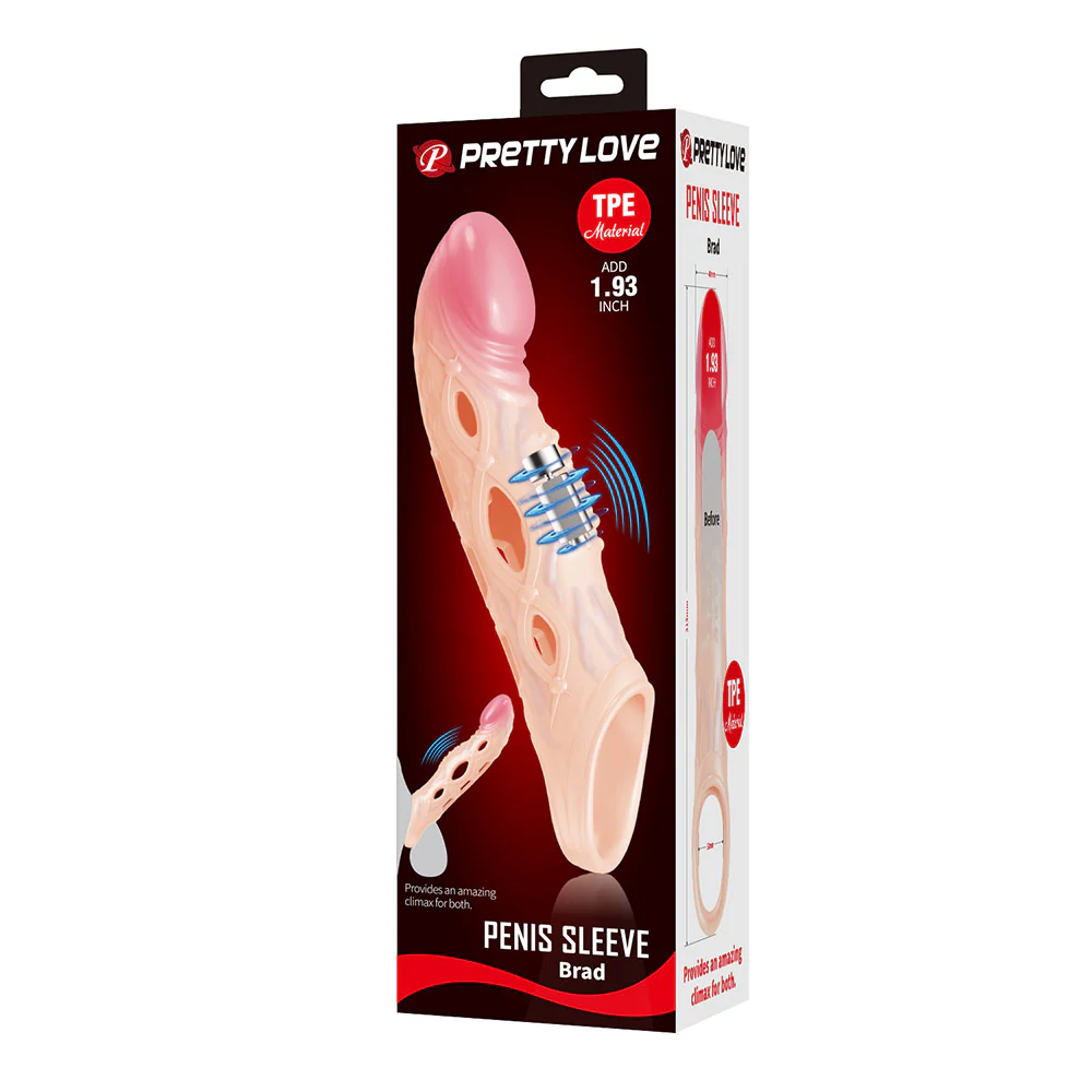 Pretty Love Brad Vibrating 1.9" Penis Extension Sleeve - Image 10