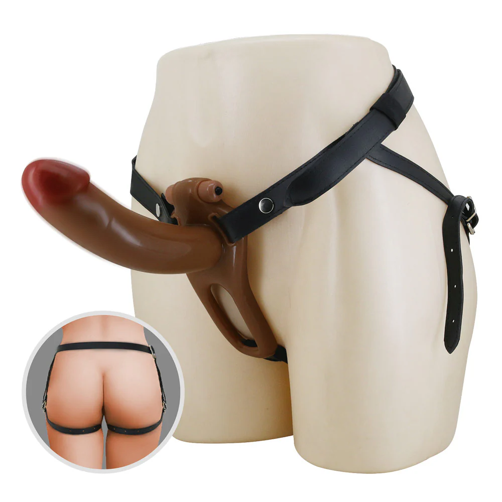 Pretty Love Bradden Strap-On Harness & Vibrating Hollow 6.7" Dildo - Image 4