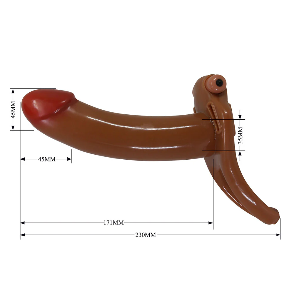 Pretty Love Bradden Strap-On Harness & Vibrating Hollow 6.7" Dildo - Image 5