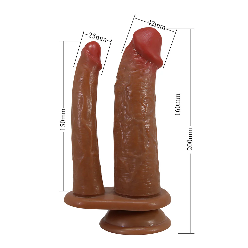 Pretty Love Goran Realistic Double Penetration Dildo With Suction Cup - Image 4