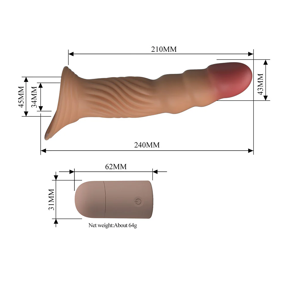 Pretty Love Leslie Remote Control Vibrating Penis Extension Sleeve - Image 8