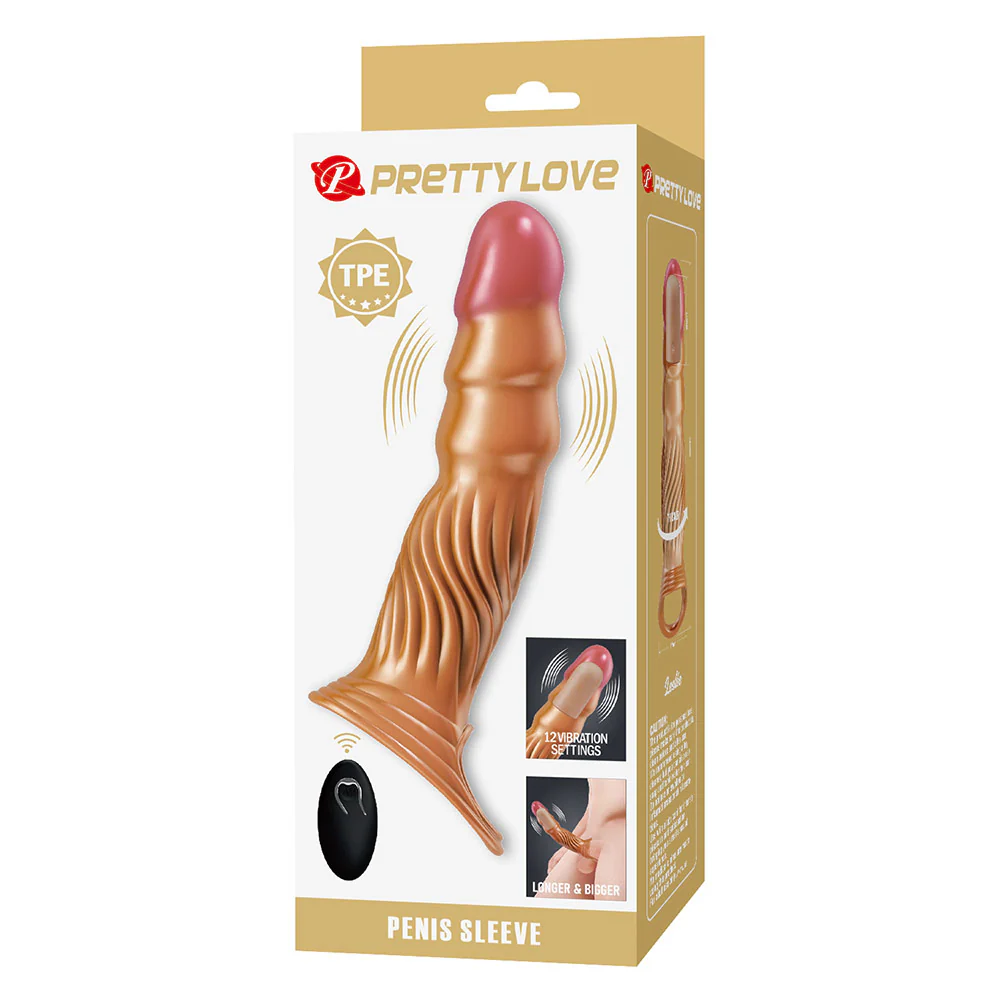 Pretty Love Leslie Remote Control Vibrating Penis Extension Sleeve - Image 9