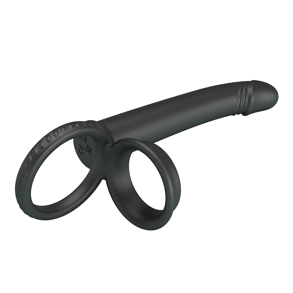 Pretty Love Moses Double Penetration Dildo Cock & Ball Ring - Image 3