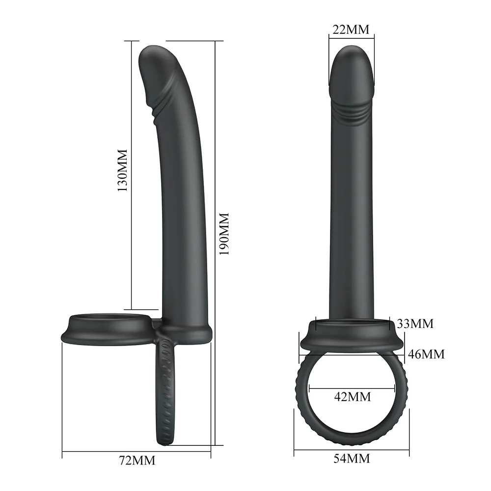Pretty Love Moses Double Penetration Dildo Cock & Ball Ring - Image 5