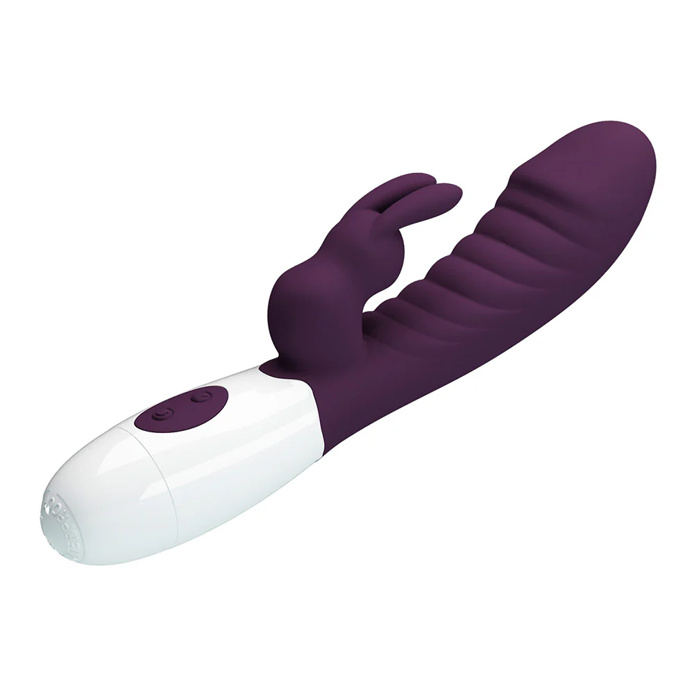 Pretty Love Naughty Bunny 30-Mode Ribbed Silicone Rabbit Vibrator - Image 11