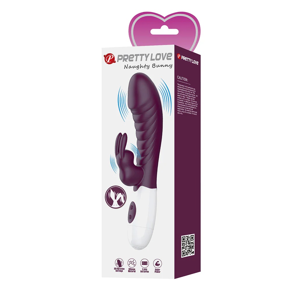Pretty Love Naughty Bunny 30-Mode Ribbed Silicone Rabbit Vibrator - Image 13