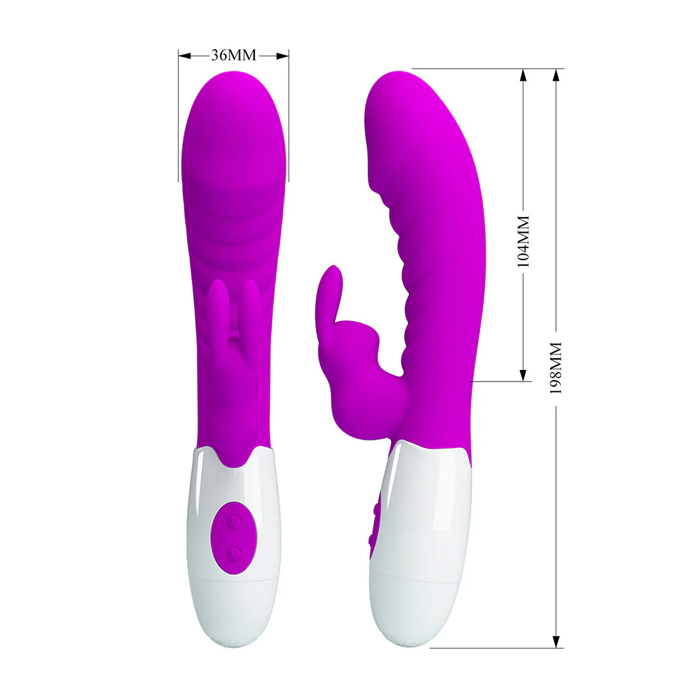 Pretty Love Naughty Bunny 30-Mode Ribbed Silicone Rabbit Vibrator - Image 14