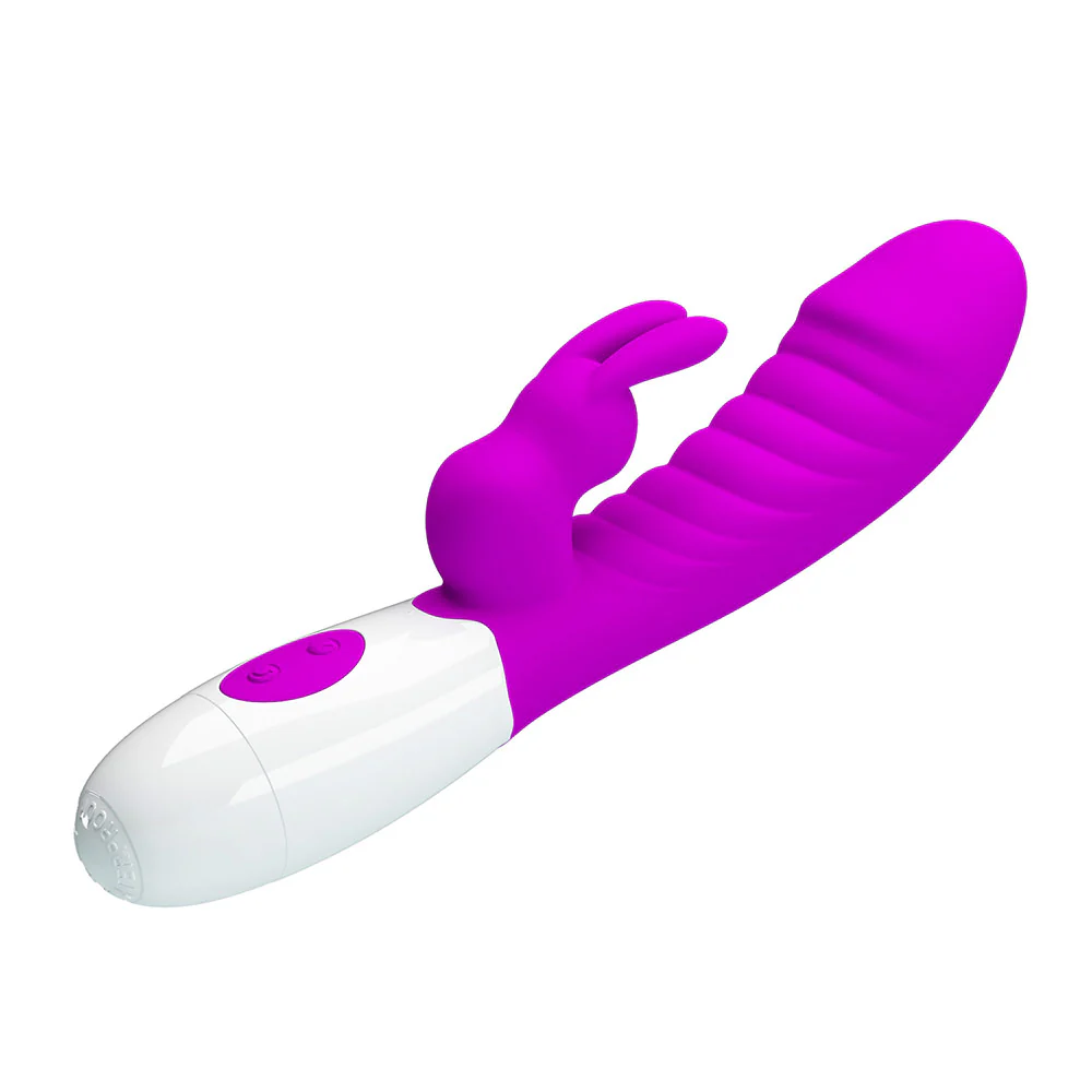 Pretty Love Naughty Bunny 30-Mode Ribbed Silicone Rabbit Vibrator - Image 3