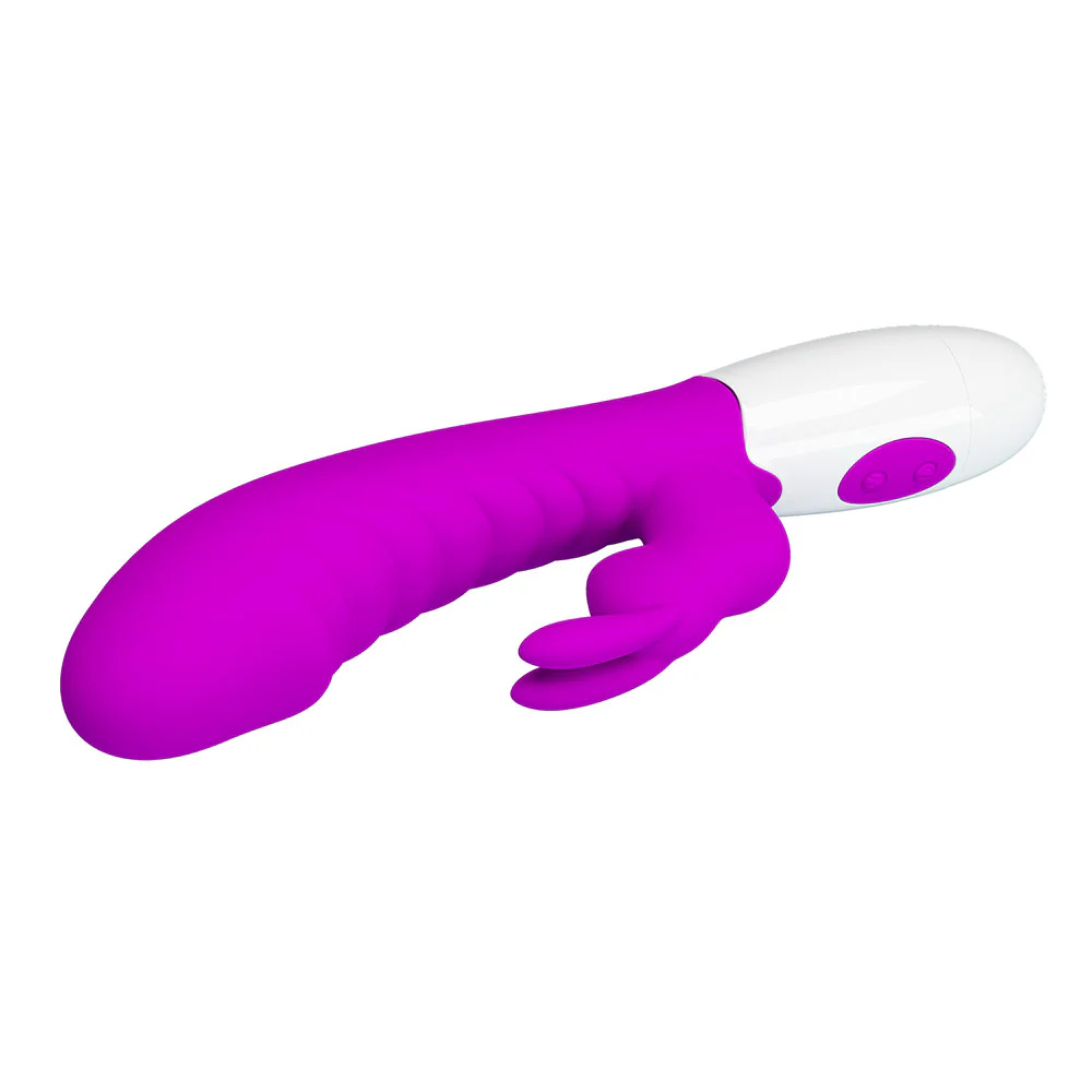 Pretty Love Naughty Bunny 30-Mode Ribbed Silicone Rabbit Vibrator - Image 4