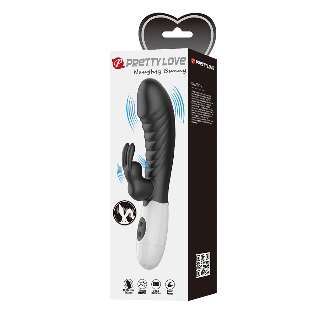 Pretty Love Naughty Bunny 30-Mode Ribbed Silicone Rabbit Vibrator - Image 9