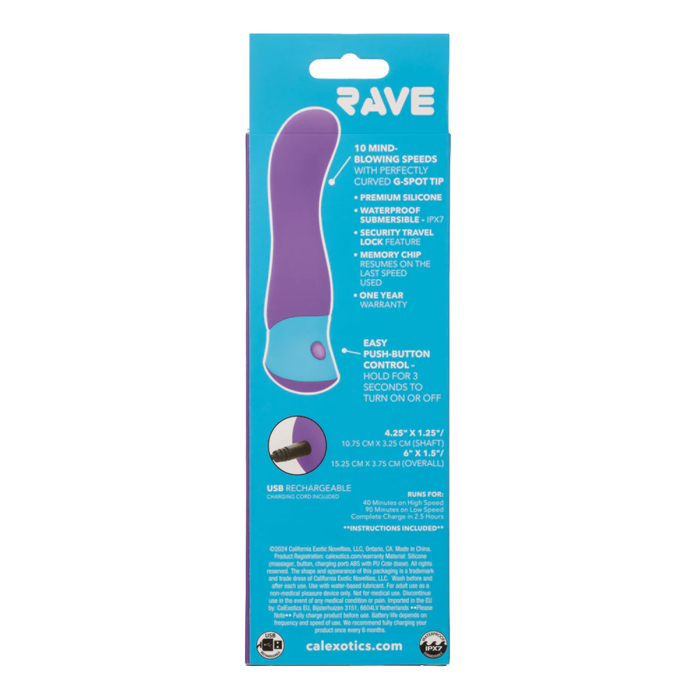 Rave G-Vibe Curved Silicone G-Spot Vibrator - Image 6