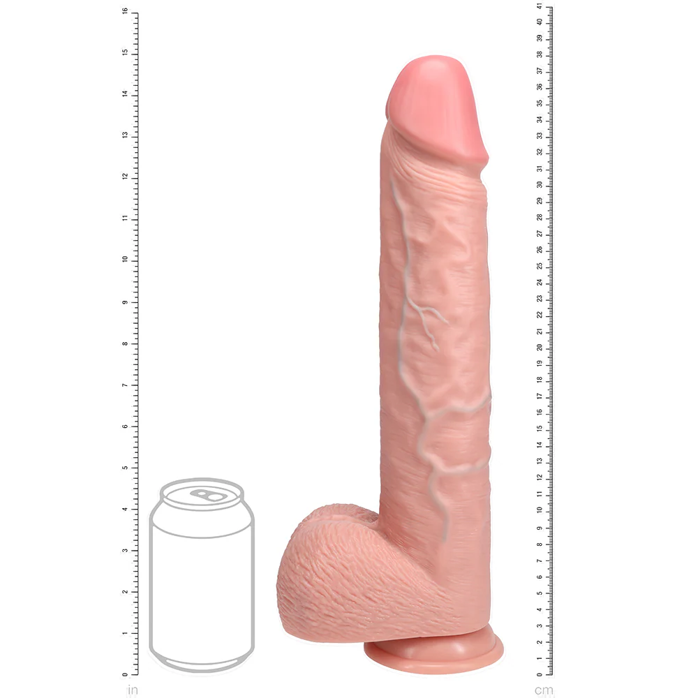 RealRock 15" Extra Long Realistic Dildo With Balls & Suction Cup - Image 6
