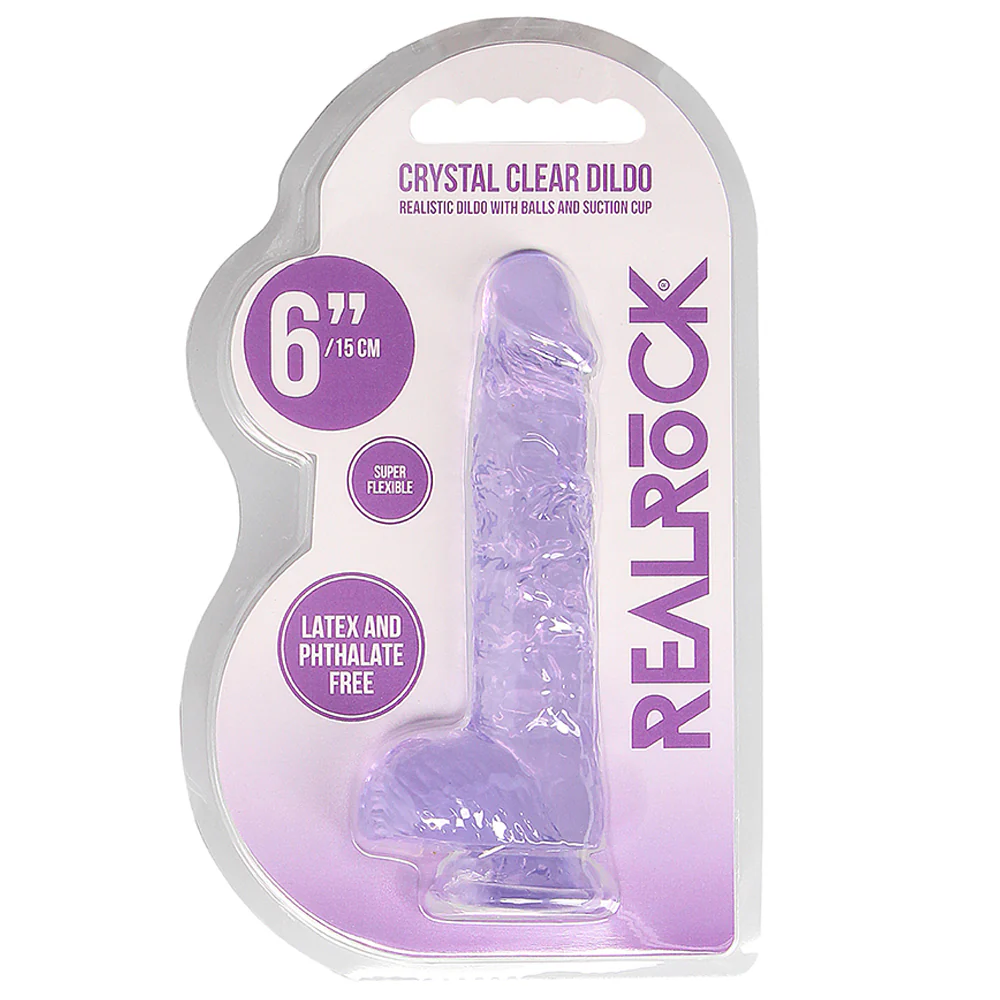 RealRock 6" Crystal Clear Realistic Dildo With Balls & Suction Cup - Image 13