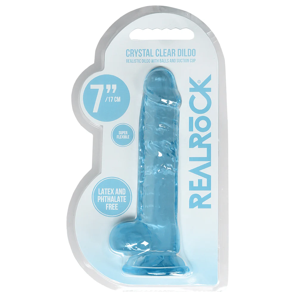 RealRock 7" Crystal Clear Realistic Dildo With Balls & Suction Cup - Image 11