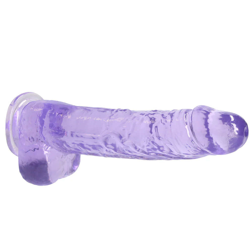 RealRock 9" Crystal Clear Realistic Dildo With Balls & Suction Cup - Image 4