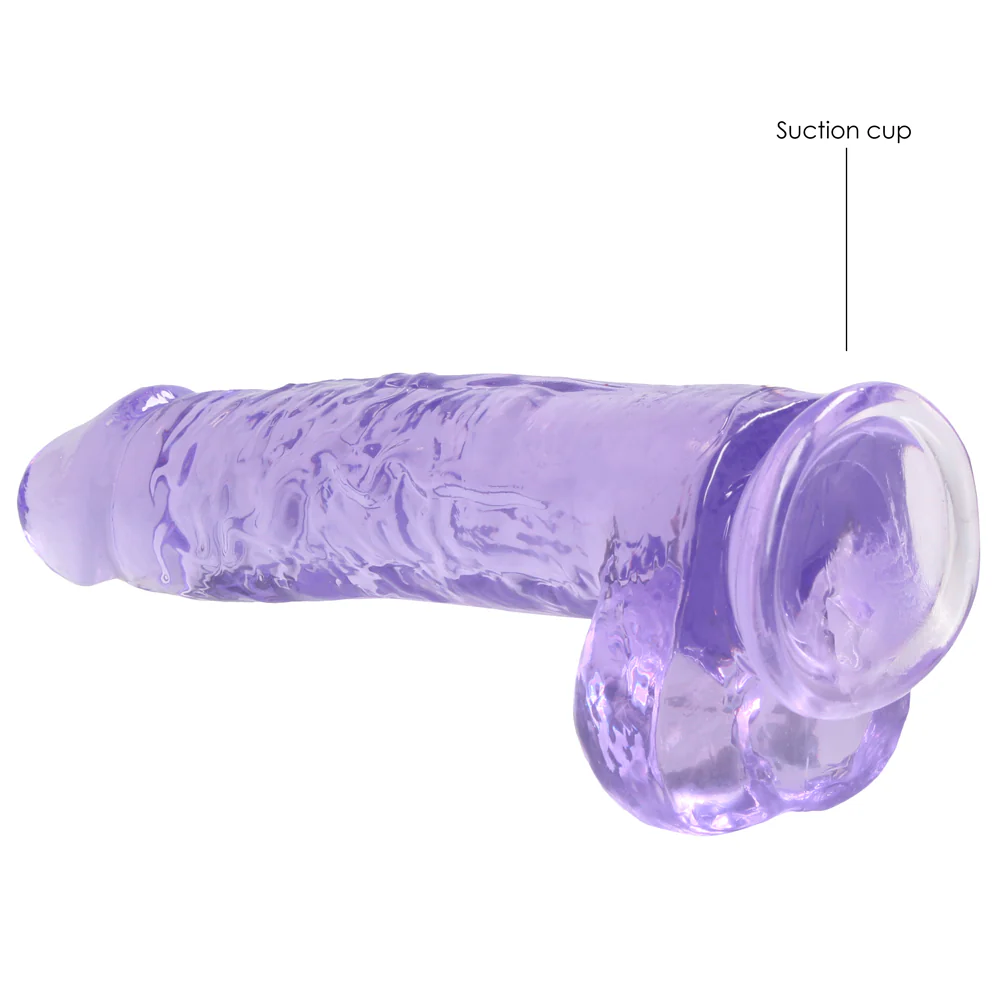 RealRock 9" Crystal Clear Realistic Dildo With Balls & Suction Cup - Image 9