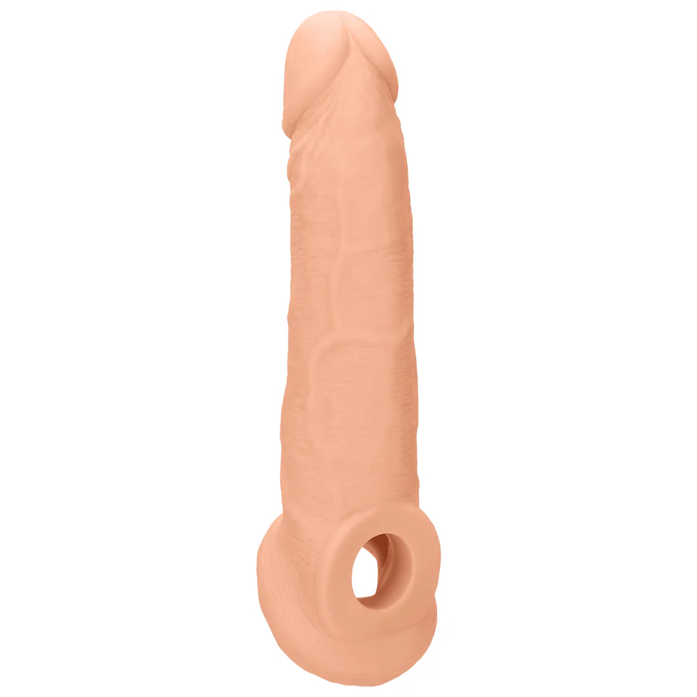 RealRock 9" Realistic Penis Extension Sleeve With Ball Ring - Image 2