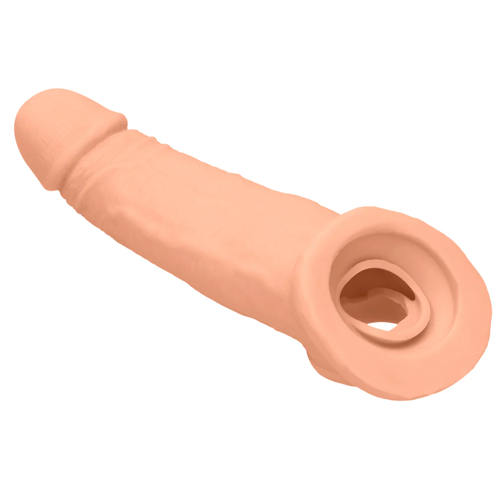 RealRock 9" Realistic Penis Extension Sleeve With Ball Ring - Image 5