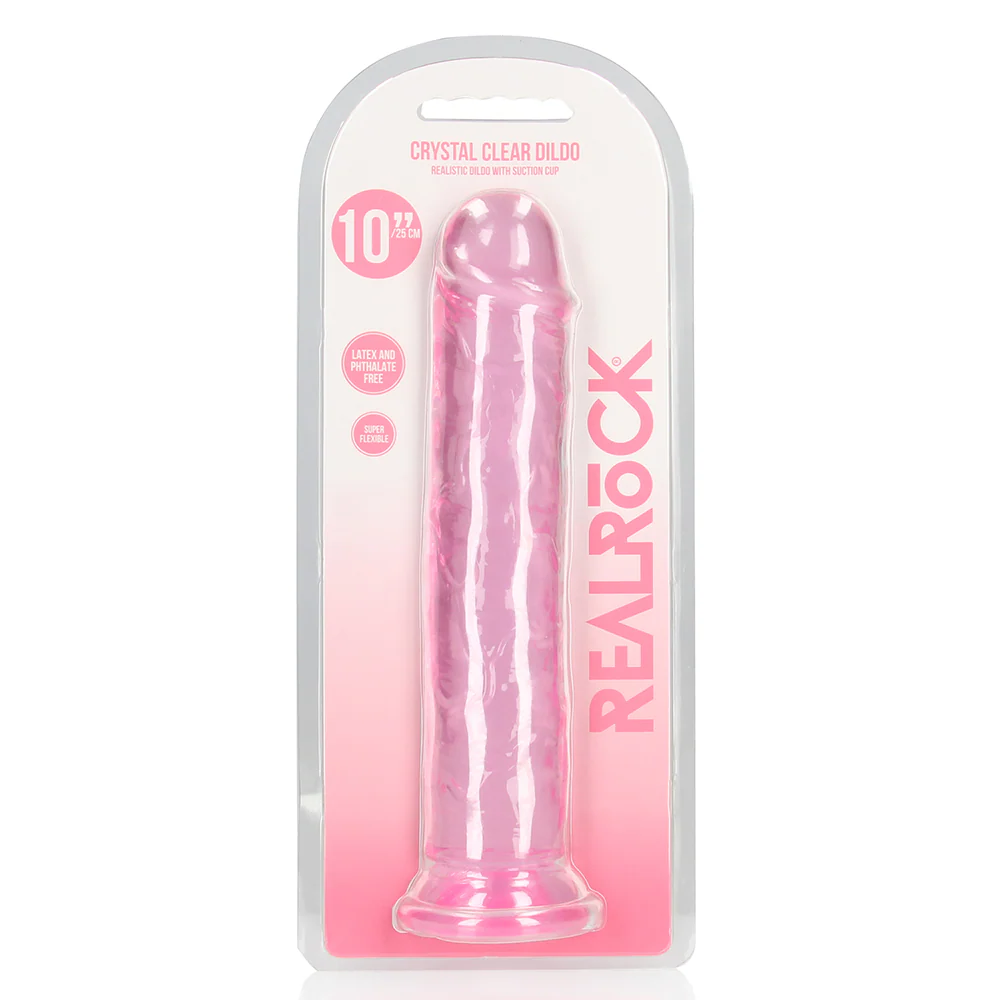 RealRock Crystal Clear 10" Jelly Dildo With Suction Cup - Image 7