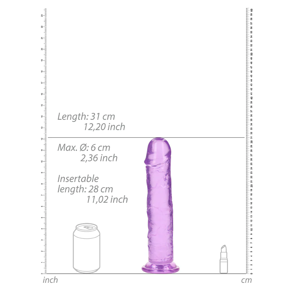 RealRock Crystal Clear 11" Jelly Dildo With Suction Cup - Image 7