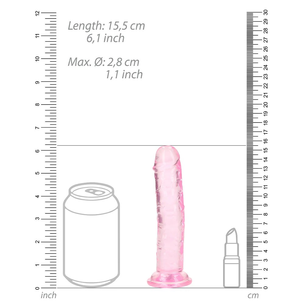 RealRock Crystal Clear 6" Jelly Dildo With Suction Cup - Image 6