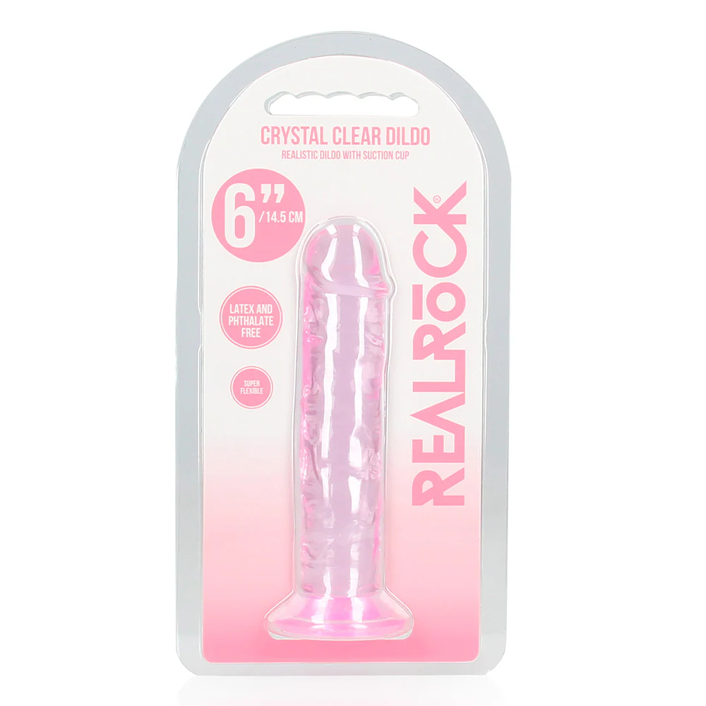 RealRock Crystal Clear 6" Jelly Dildo With Suction Cup - Image 7