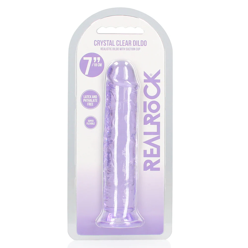 RealRock Crystal Clear 7" Jelly Dildo With Suction Cup - Image 6