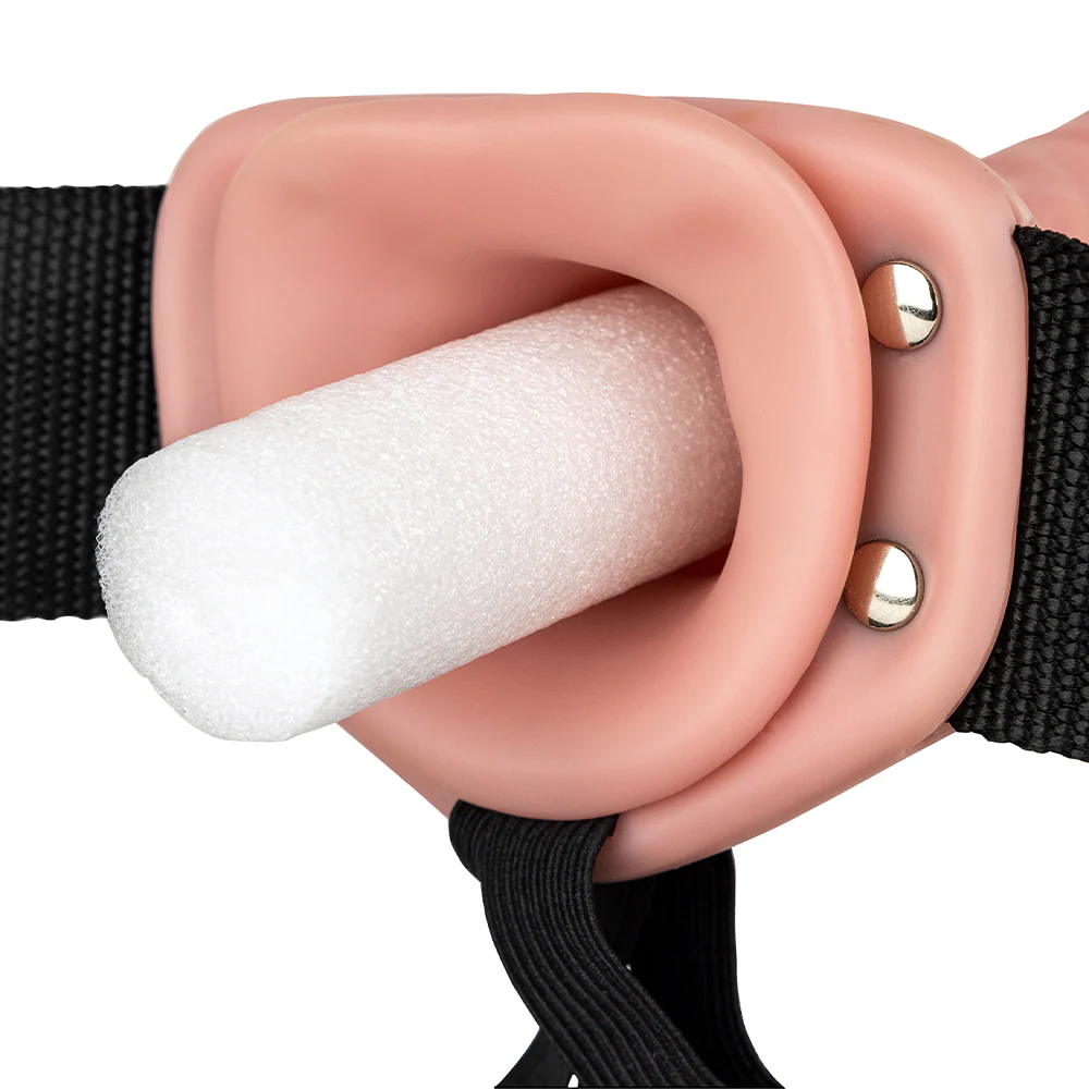 RealRock Realistic 8" Hollow Strap-On Dildo & Harness - Image 5