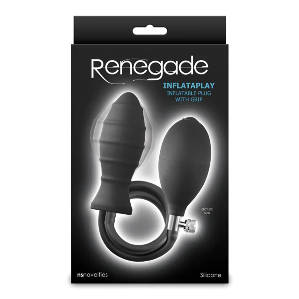Renegade Inflataplay Inflatable Ribbed Silicone Butt Plug - Image 3