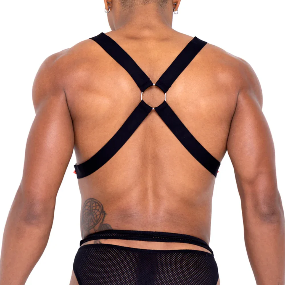 Roma Rainbow Stud Cross Chest Pride Harness - Image 5