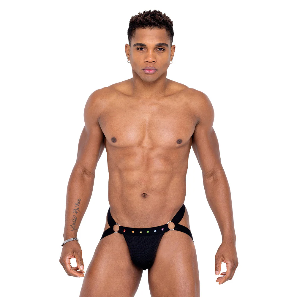 Roma Mesh Rainbow Stud Pride Jock Strap - Image 3