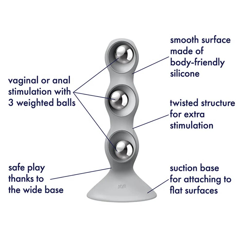 Satisfyer Triple Ball-R Weighted Silicone Dildo With Suction Cup - Image 3