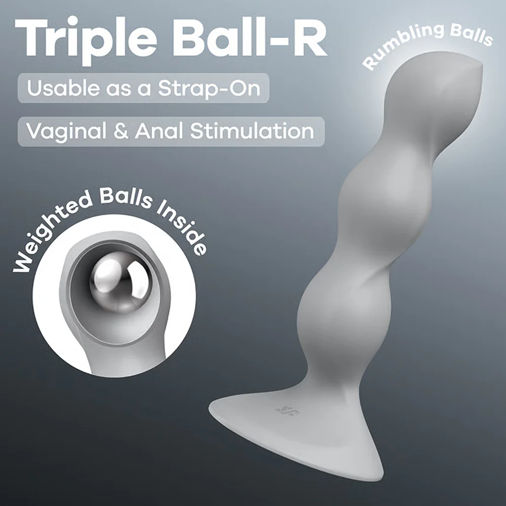 Satisfyer Triple Ball-R Weighted Silicone Dildo With Suction Cup - Image 4