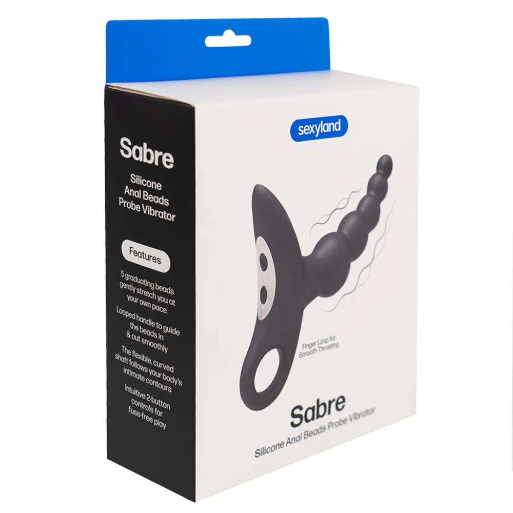 Sexyland Sabre Vibrating Silicone Anal Beads Probe With Handle - Image 7