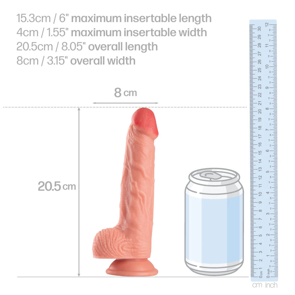 Sexyland The Average Joe Realistic 8" Straight Dildo With Balls - Image 6