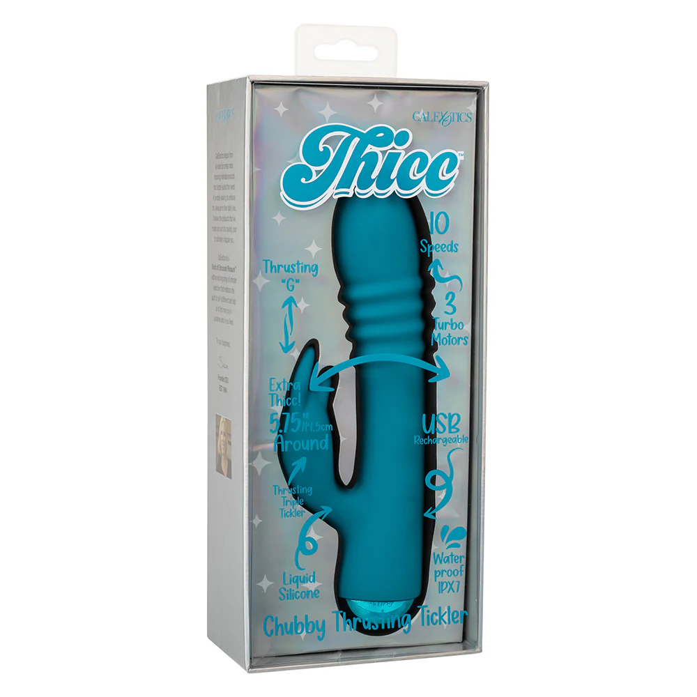 Thicc Chubby Thrusting Tickler Liquid Silicone Rabbit Vibrator - Image 8