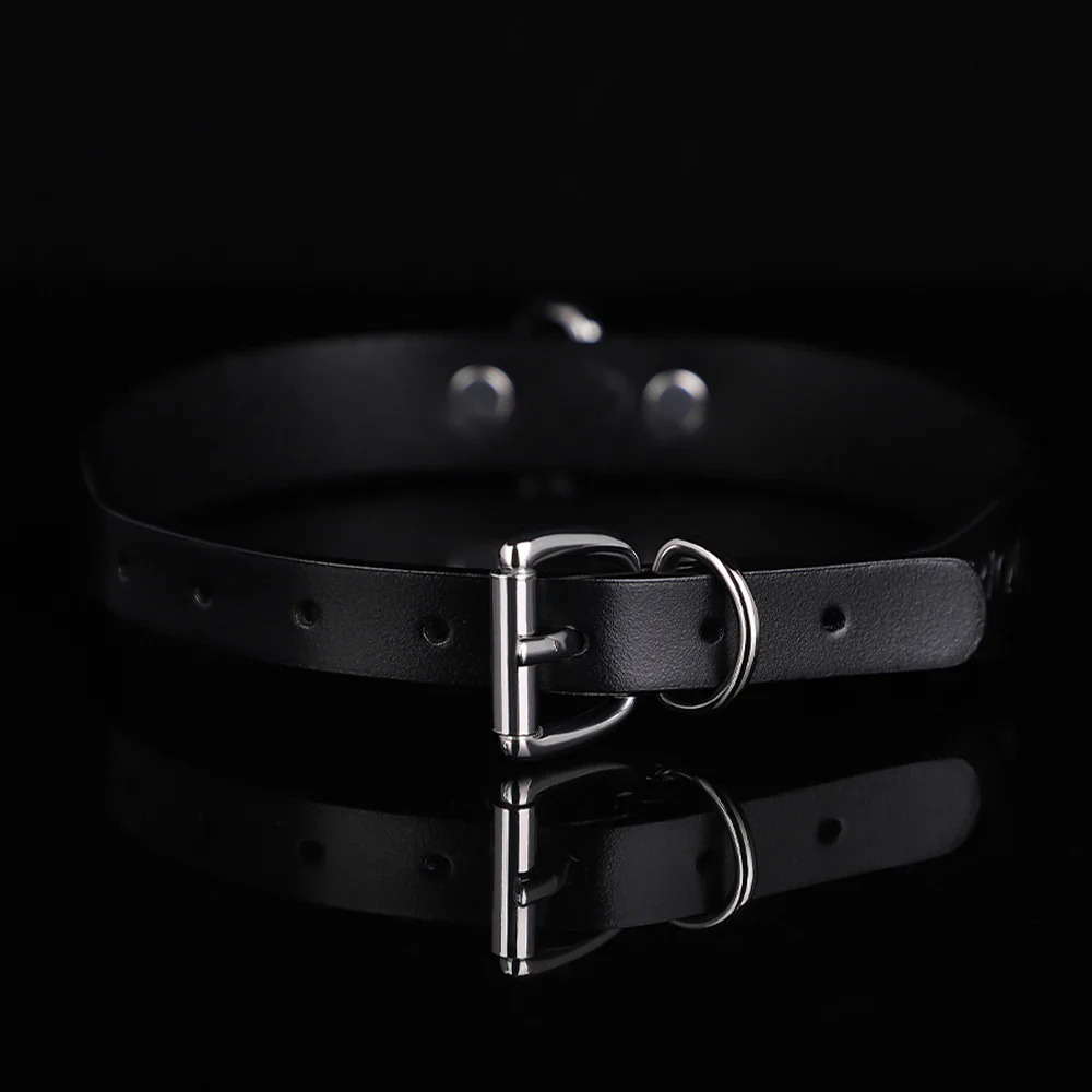 ZYL Genuine Leather Bolted D-Ring Collar - Image 3